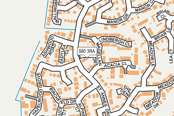 S80 3RA map - OS OpenMap – Local (Ordnance Survey)