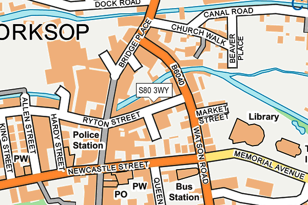 S80 3WY map - OS OpenMap – Local (Ordnance Survey)