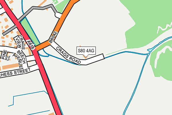 S80 4AG map - OS OpenMap – Local (Ordnance Survey)