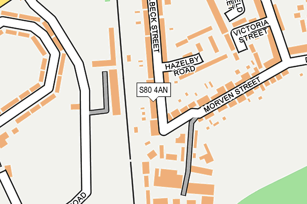 S80 4AN map - OS OpenMap – Local (Ordnance Survey)