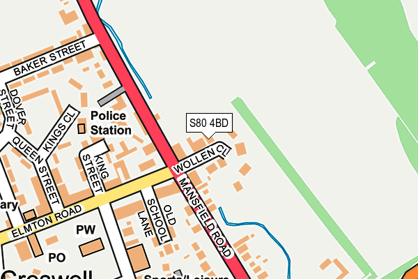 S80 4BD map - OS OpenMap – Local (Ordnance Survey)