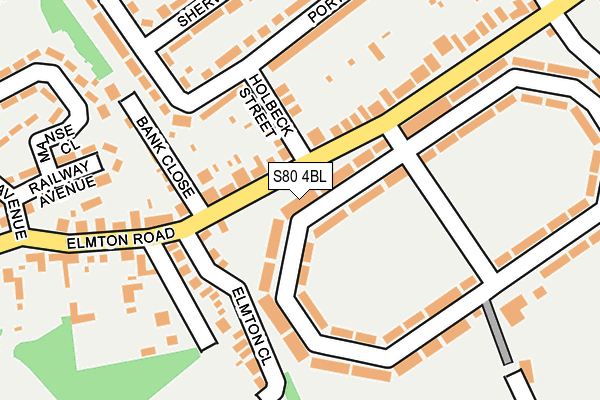 S80 4BL map - OS OpenMap – Local (Ordnance Survey)