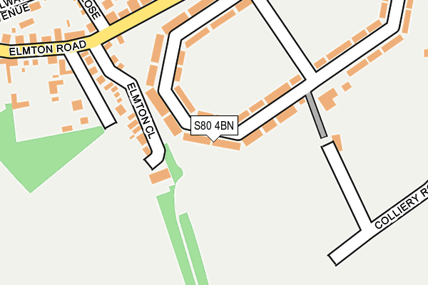 S80 4BN map - OS OpenMap – Local (Ordnance Survey)