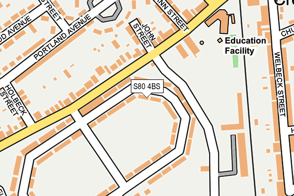 S80 4BS map - OS OpenMap – Local (Ordnance Survey)
