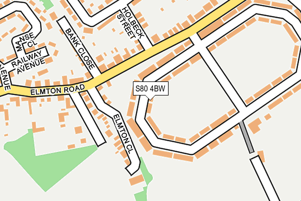 S80 4BW map - OS OpenMap – Local (Ordnance Survey)