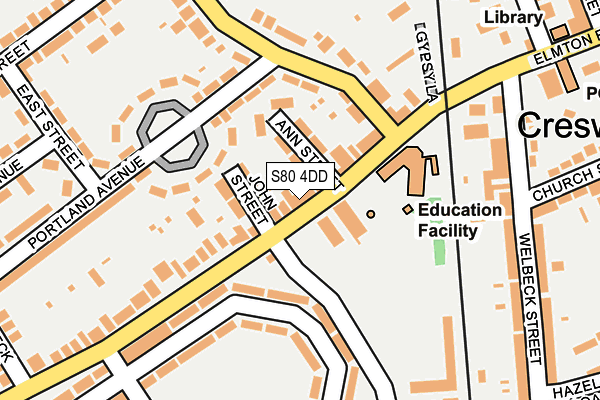 S80 4DD map - OS OpenMap – Local (Ordnance Survey)