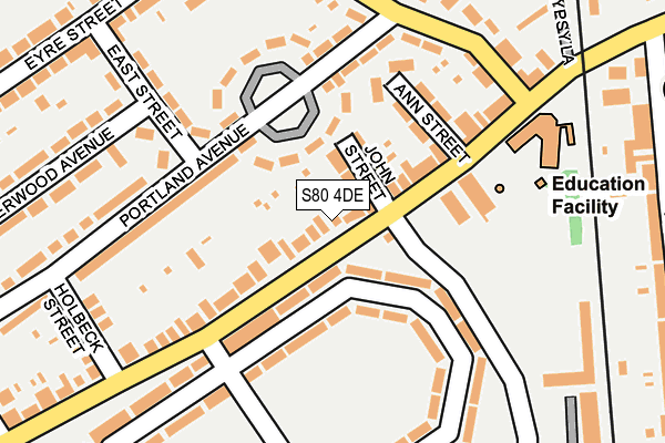 S80 4DE map - OS OpenMap – Local (Ordnance Survey)