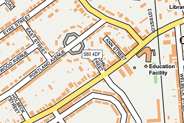 S80 4DF map - OS OpenMap – Local (Ordnance Survey)