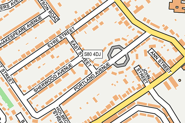 S80 4DJ map - OS OpenMap – Local (Ordnance Survey)