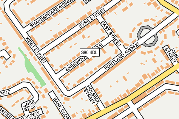 S80 4DL map - OS OpenMap – Local (Ordnance Survey)
