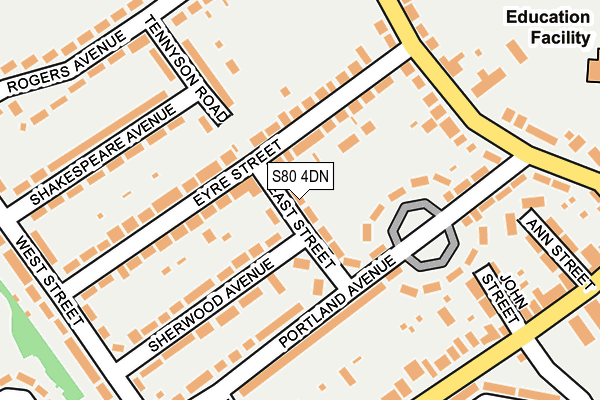 S80 4DN map - OS OpenMap – Local (Ordnance Survey)