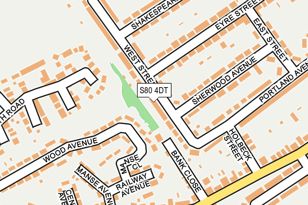 S80 4DT map - OS OpenMap – Local (Ordnance Survey)