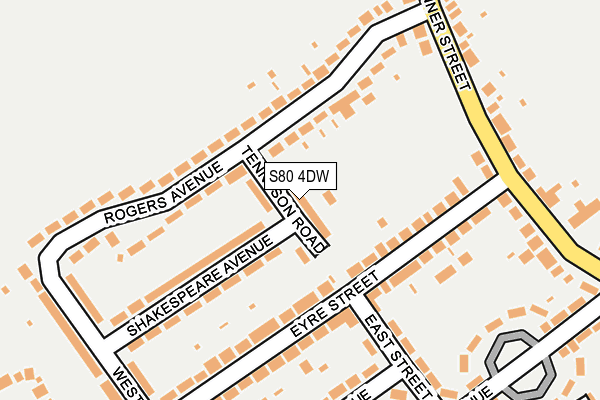 S80 4DW map - OS OpenMap – Local (Ordnance Survey)
