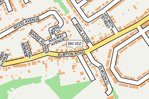 S80 4DZ map - OS OpenMap – Local (Ordnance Survey)