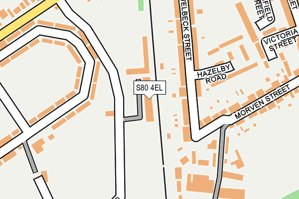 S80 4EL map - OS OpenMap – Local (Ordnance Survey)