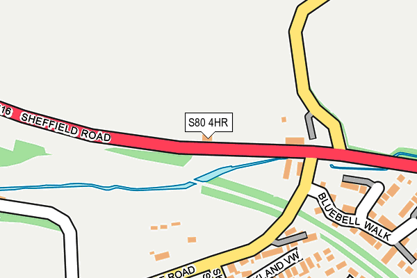 S80 4HR map - OS OpenMap – Local (Ordnance Survey)