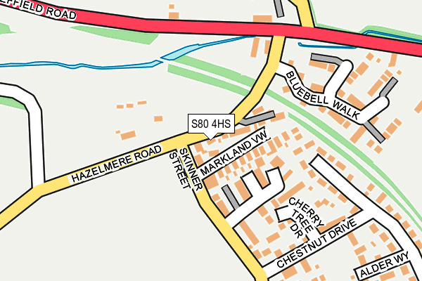 S80 4HS map - OS OpenMap – Local (Ordnance Survey)