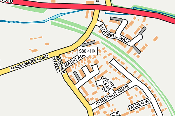 S80 4HX map - OS OpenMap – Local (Ordnance Survey)