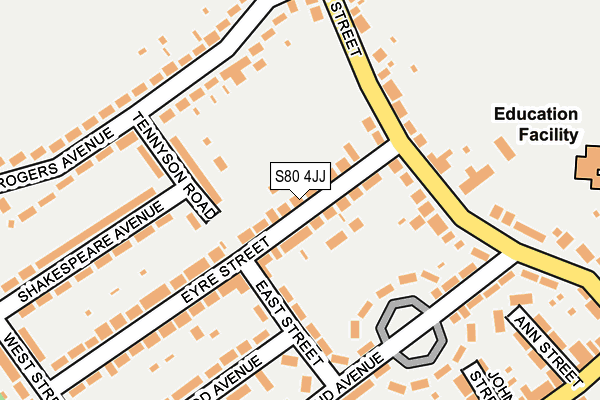 S80 4JJ map - OS OpenMap – Local (Ordnance Survey)