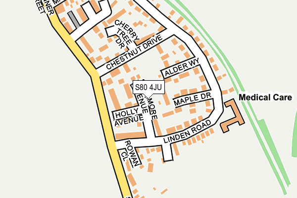 S80 4JU map - OS OpenMap – Local (Ordnance Survey)