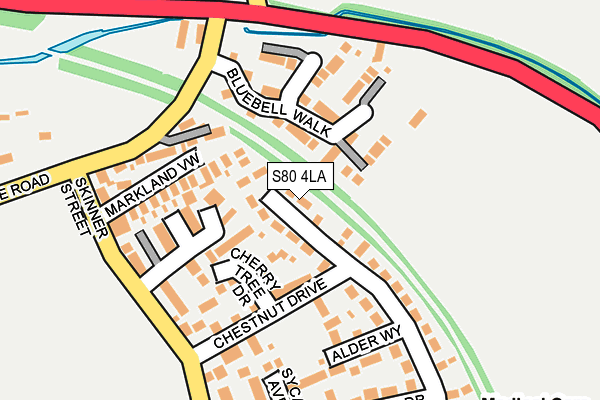 S80 4LA map - OS OpenMap – Local (Ordnance Survey)