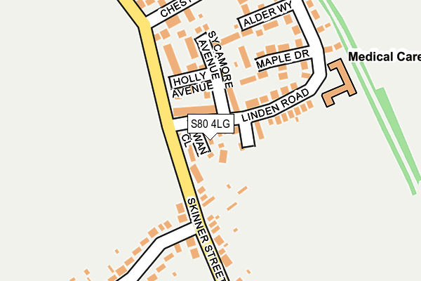 S80 4LG map - OS OpenMap – Local (Ordnance Survey)
