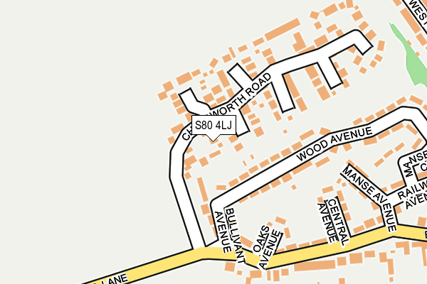 S80 4LJ map - OS OpenMap – Local (Ordnance Survey)
