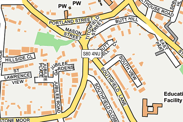 S80 4NU map - OS OpenMap – Local (Ordnance Survey)
