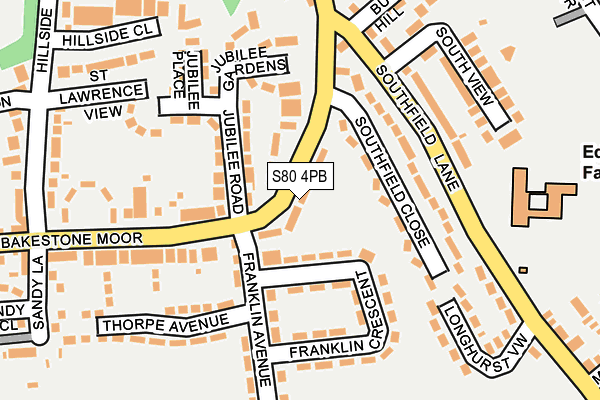 S80 4PB map - OS OpenMap – Local (Ordnance Survey)