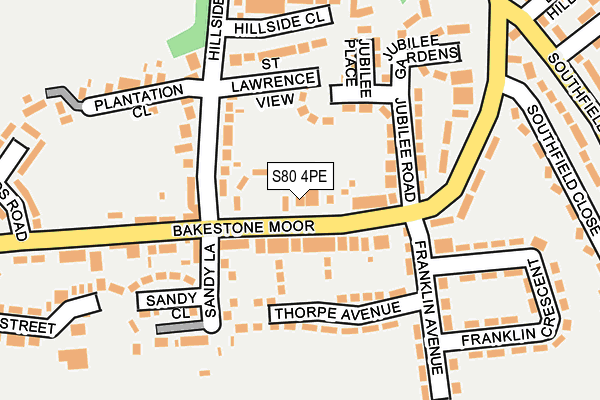 S80 4PE map - OS OpenMap – Local (Ordnance Survey)