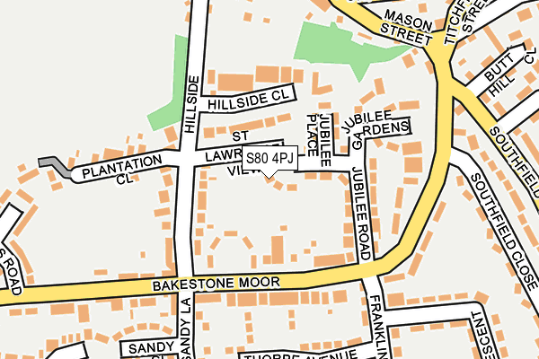 S80 4PJ map - OS OpenMap – Local (Ordnance Survey)