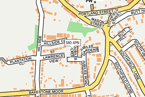 S80 4PN map - OS OpenMap – Local (Ordnance Survey)