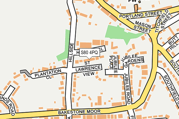 S80 4PQ map - OS OpenMap – Local (Ordnance Survey)