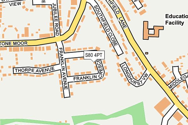 S80 4PT map - OS OpenMap – Local (Ordnance Survey)