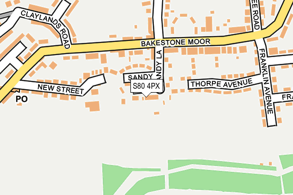 S80 4PX map - OS OpenMap – Local (Ordnance Survey)