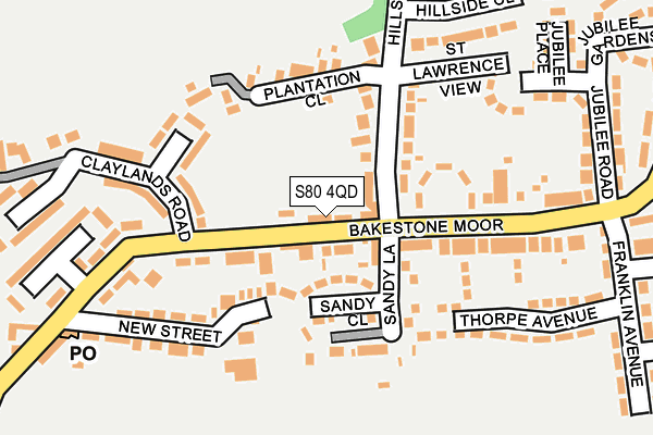 S80 4QD map - OS OpenMap – Local (Ordnance Survey)