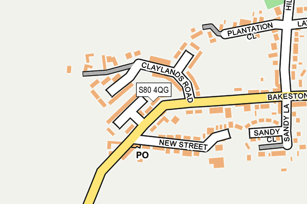 S80 4QG map - OS OpenMap – Local (Ordnance Survey)