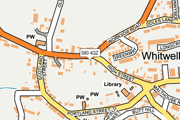 S80 4QZ map - OS OpenMap – Local (Ordnance Survey)