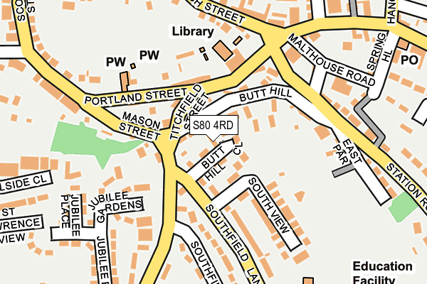 S80 4RD map - OS OpenMap – Local (Ordnance Survey)