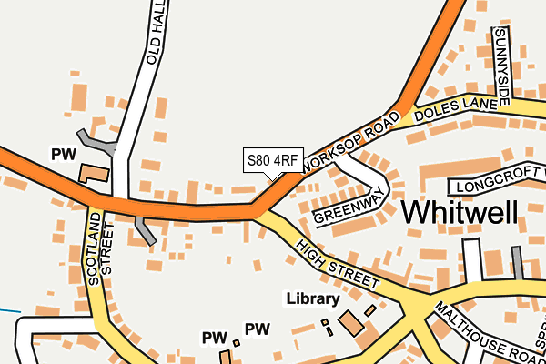 S80 4RF map - OS OpenMap – Local (Ordnance Survey)