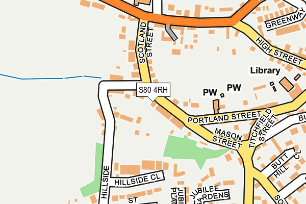 S80 4RH map - OS OpenMap – Local (Ordnance Survey)