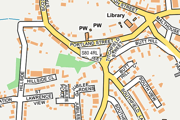 S80 4RL map - OS OpenMap – Local (Ordnance Survey)