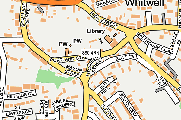 S80 4RN map - OS OpenMap – Local (Ordnance Survey)