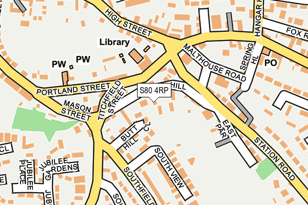 S80 4RP map - OS OpenMap – Local (Ordnance Survey)