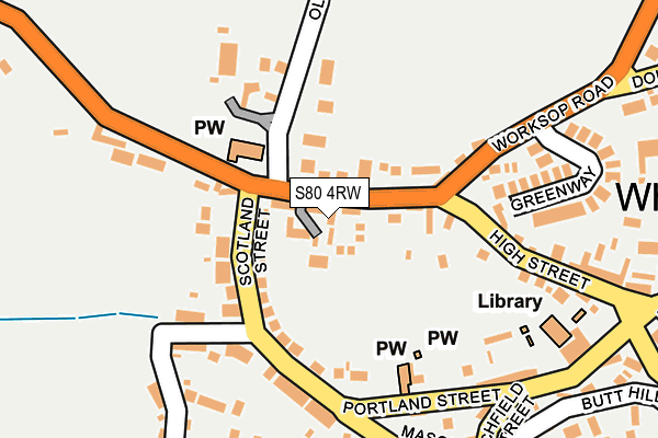 S80 4RW map - OS OpenMap – Local (Ordnance Survey)