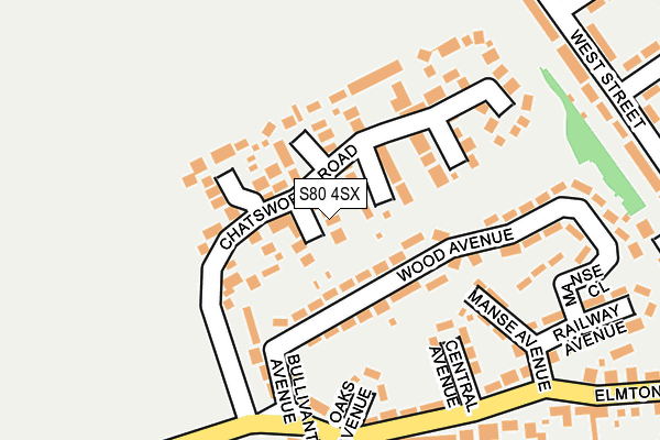 S80 4SX map - OS OpenMap – Local (Ordnance Survey)