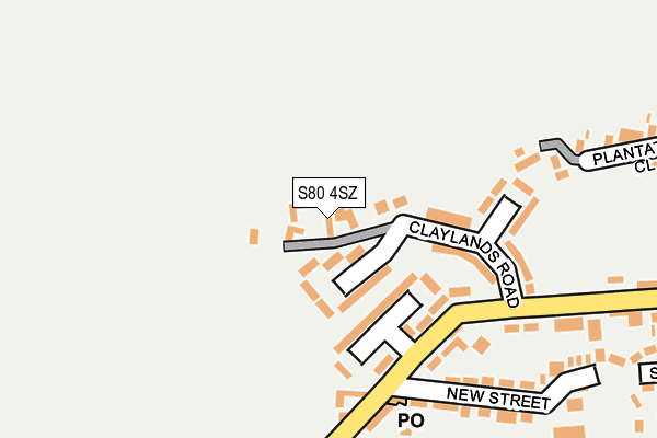 S80 4SZ map - OS OpenMap – Local (Ordnance Survey)