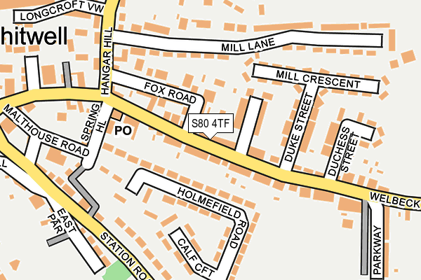 S80 4TF map - OS OpenMap – Local (Ordnance Survey)