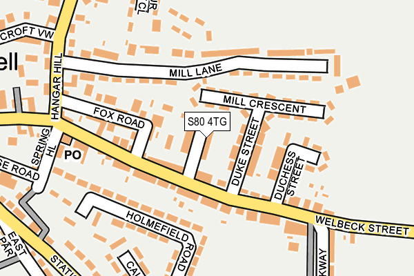 S80 4TG map - OS OpenMap – Local (Ordnance Survey)