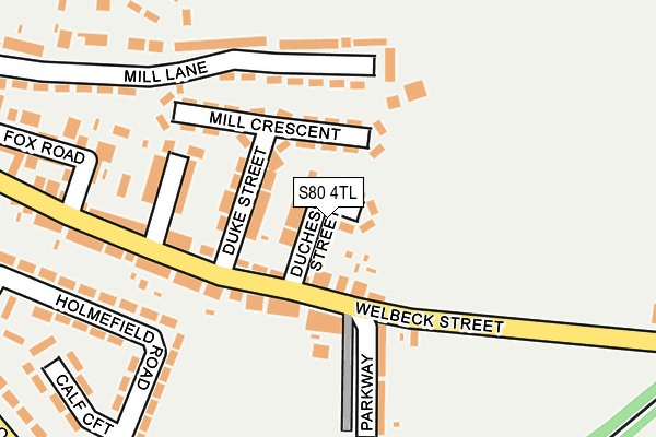 S80 4TL map - OS OpenMap – Local (Ordnance Survey)